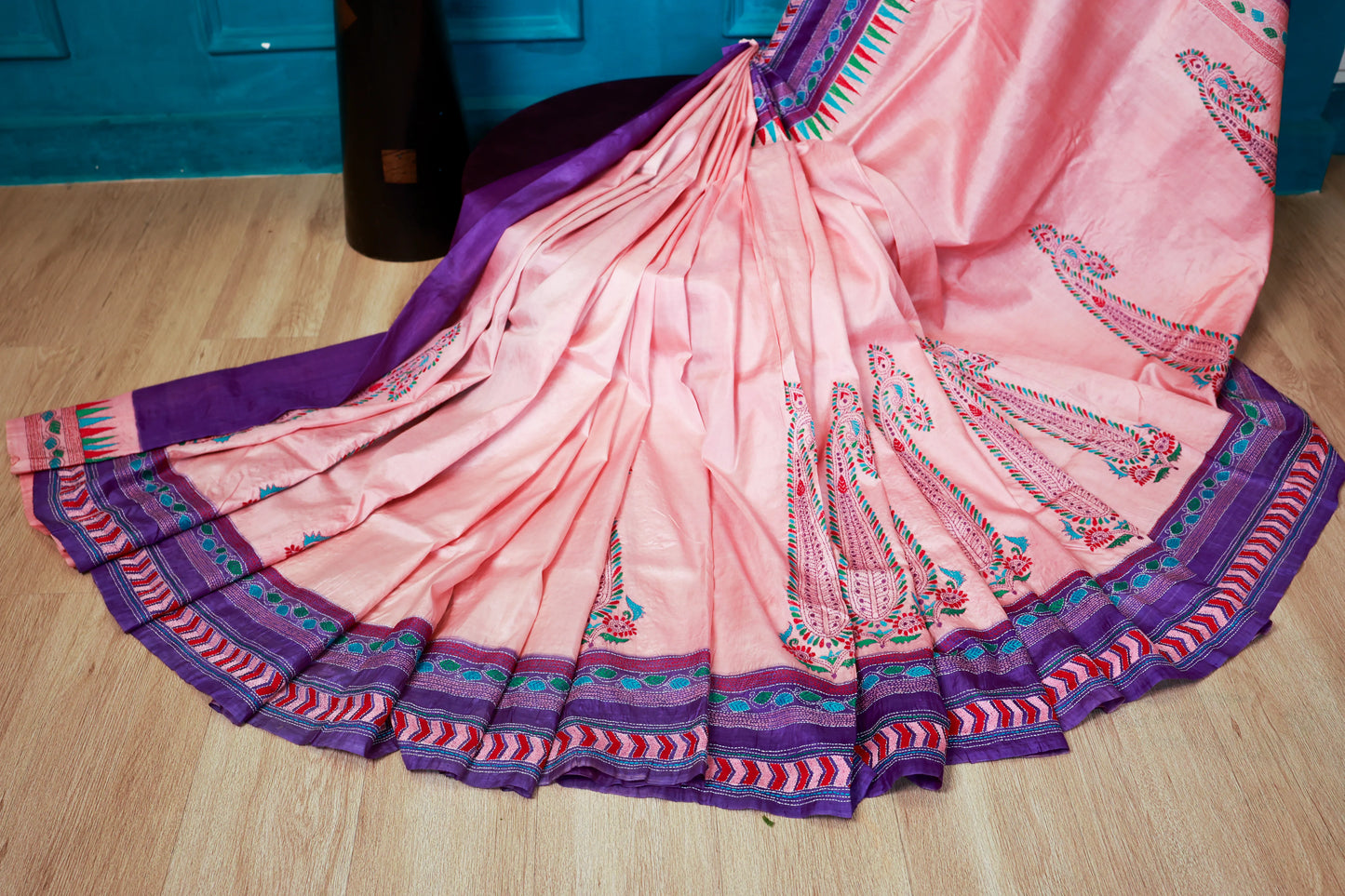Pink & Purple Kantha Stitch