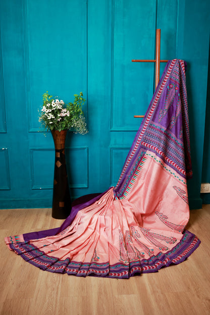 Pink & Purple Kantha Stitch