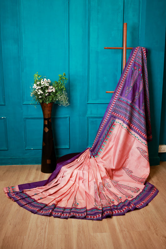 Pink & Purple Kantha Stitch